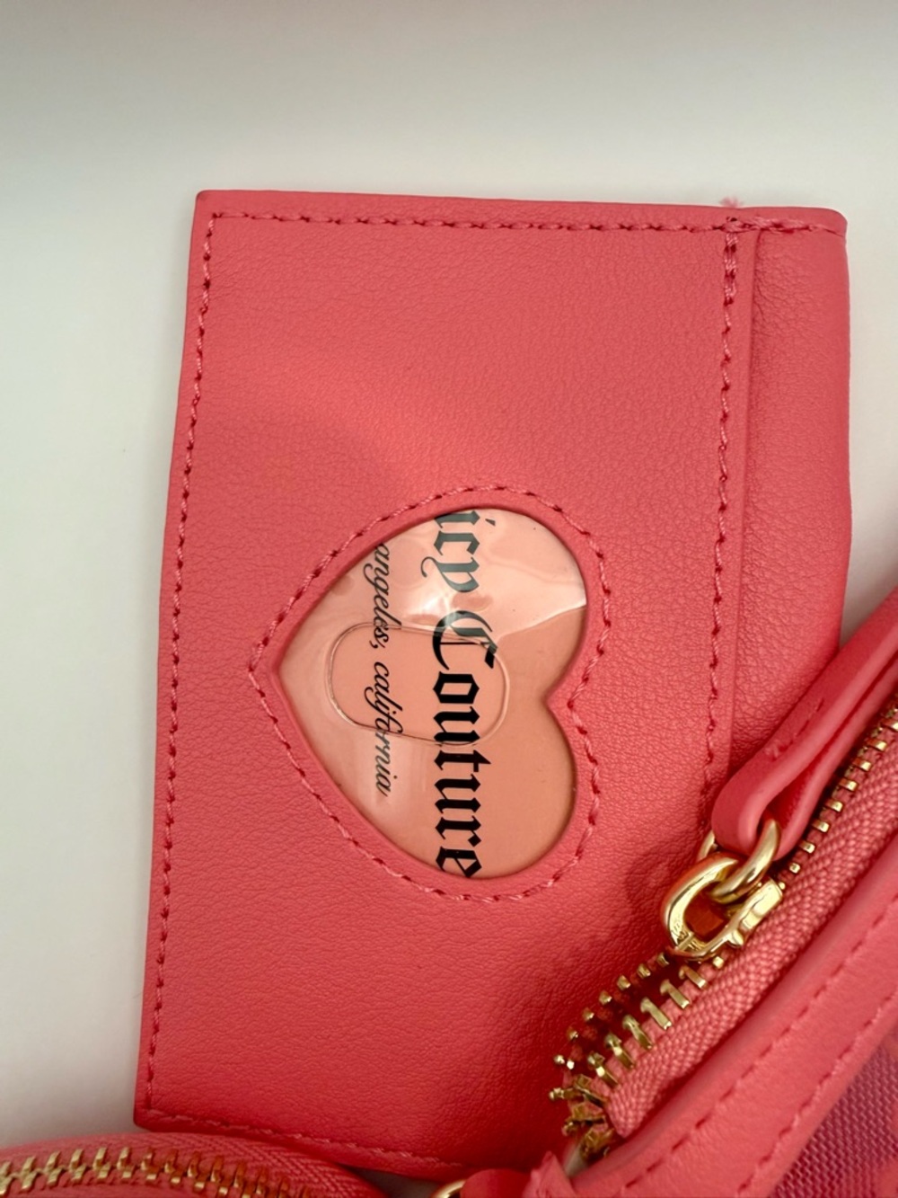 Juicy Couture Pink Lemonade Heart Accent Wristlet and Card Case Set - Picture 3 of 6